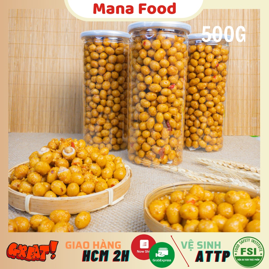 600G Đậu Phộng Da Cá Tỏi Ớt Mana Food | Hạt lạc da cá tỏi ớt, hạt dinh dưỡng - cay giòn thích mê