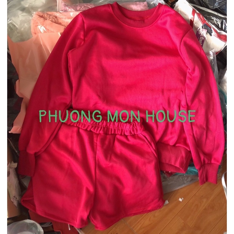 Set bộ nỉ trơn thu đông nhiều màu cá tính