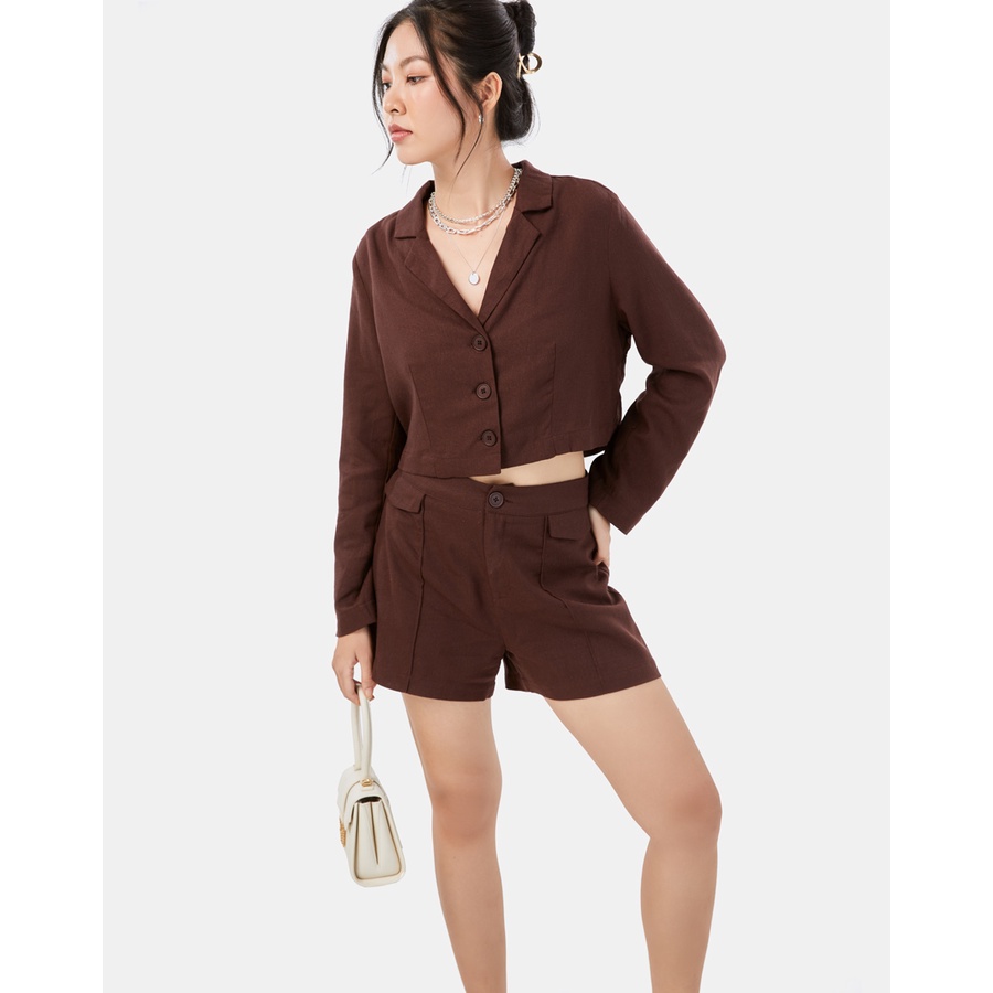 Áo Cropped Nữ Thời Trang JUNO Blazer Cá Tính JNAKI013