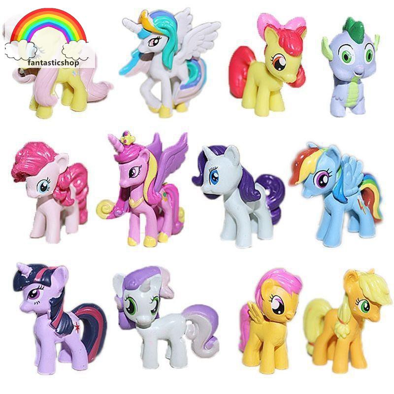 Set 12 Tượng Nhựa Hình Ngựa Pony Dễ Thương Cho Bé