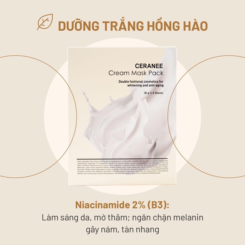 Mặt Nạ Ceranee Từ Nước Dừa Tươi Lên Men Công Nghệ Biocell Hàn Quốc 30g Chính Hãng