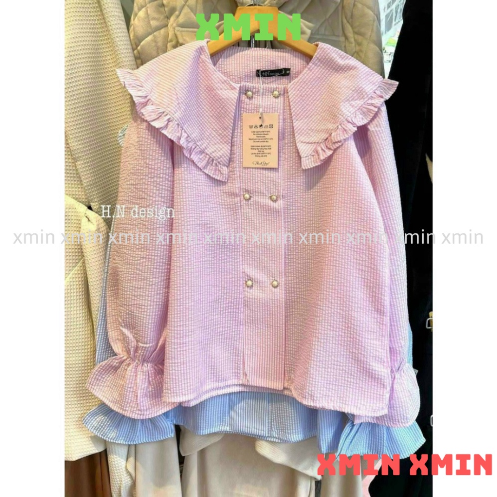 Áo babydoll tay bèo 2 màu hàng đẹp HA0005 xmin