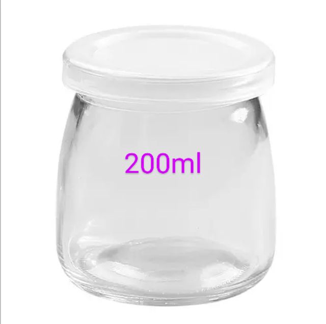 Hũ sữa chua thủy tinh cao cấp nắp nhựa PP không mùi 100ml, 200ml - Lọ sữa chua, caramen, pudding