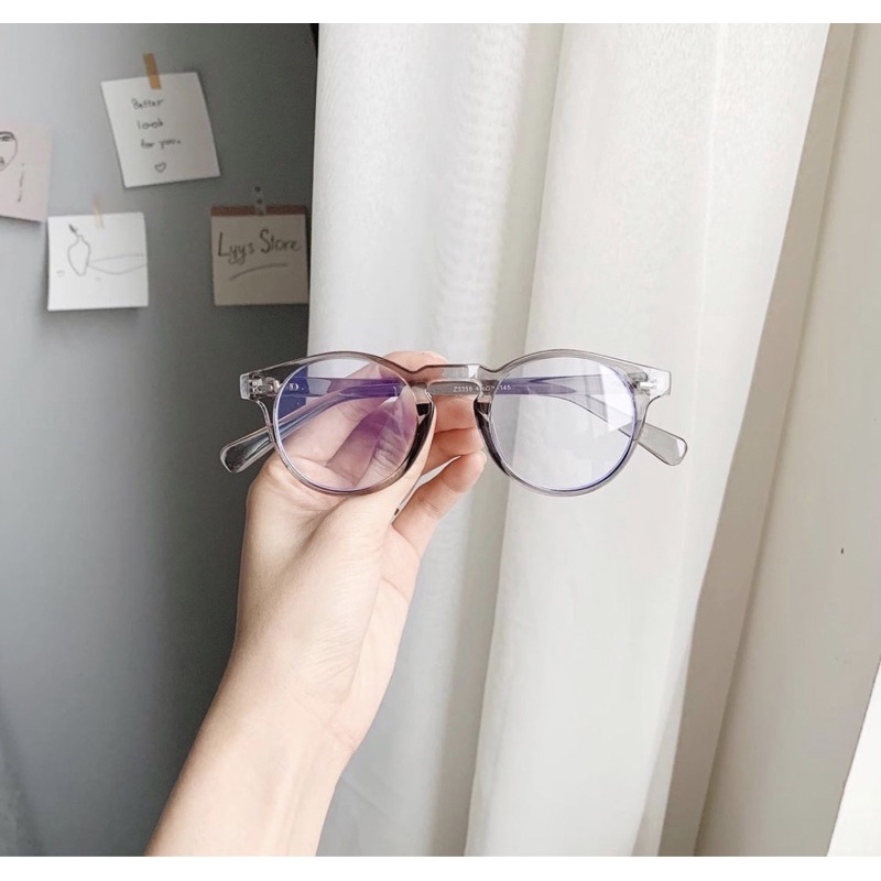Kính giả cận, kính không độ nhựa tròn unisex 3358 chống ánh sáng xanh, UV400  Jolie eyewear