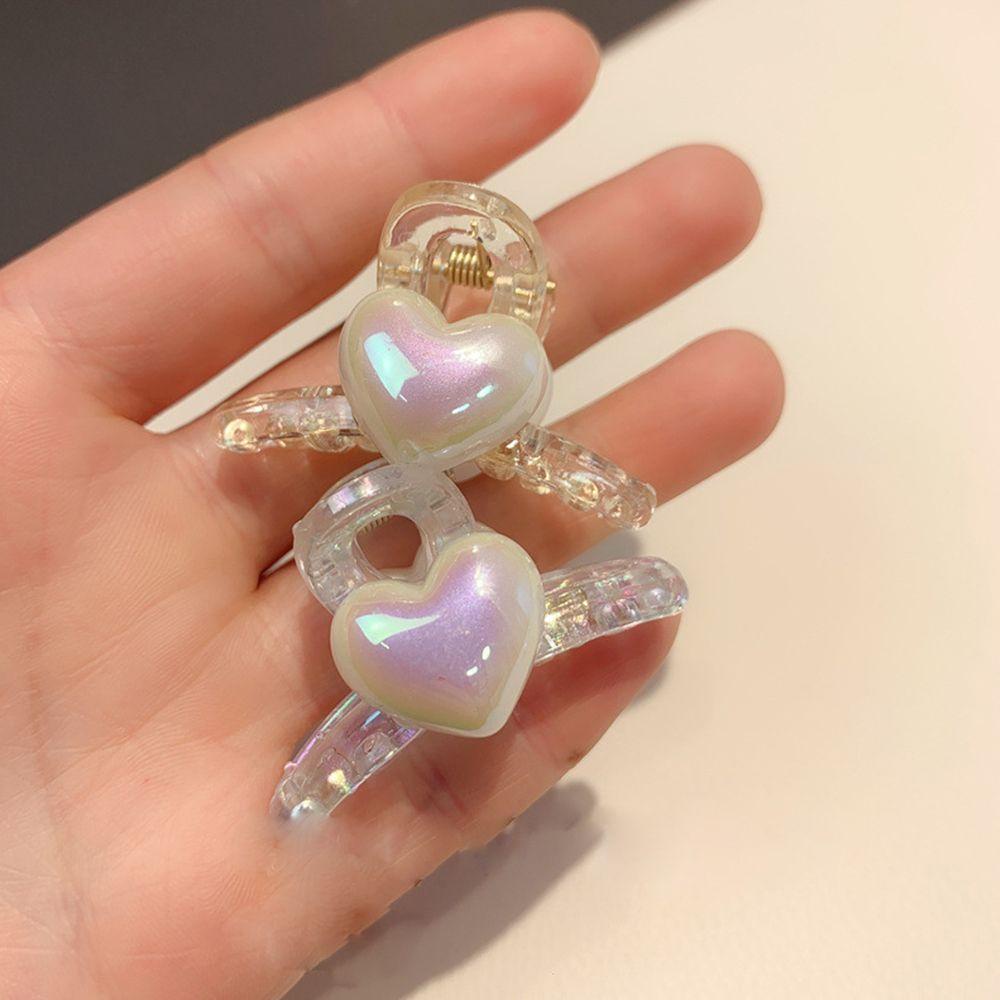 Kẹp Tóc Hình Vỏ Sò / Trái Tim Bằng Acrylic Phong Cách Hàn Quốc Dễ Thương