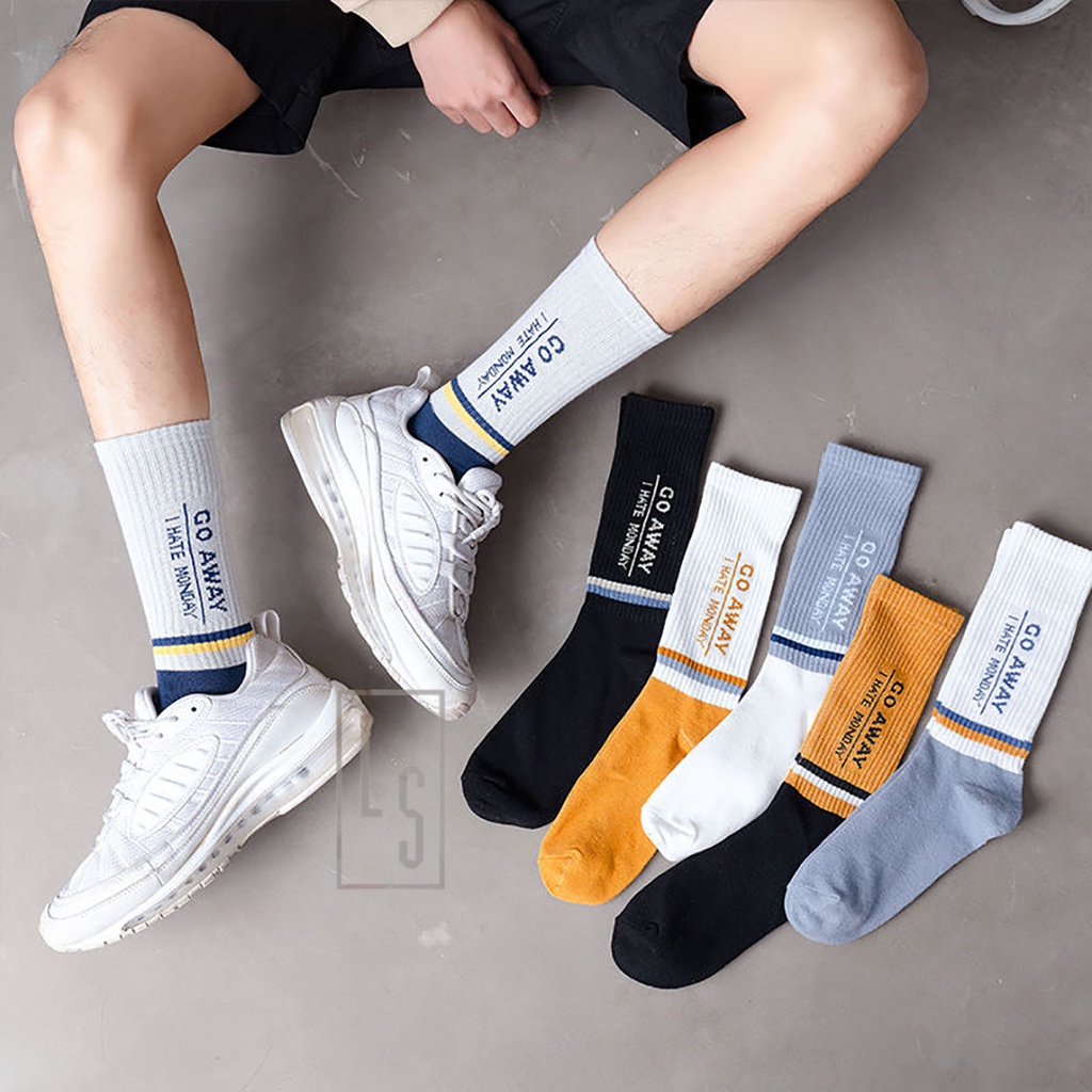 Tất Phối Màu Chữ Go Away Streetwear - Vớ Go Away Cao Cổ