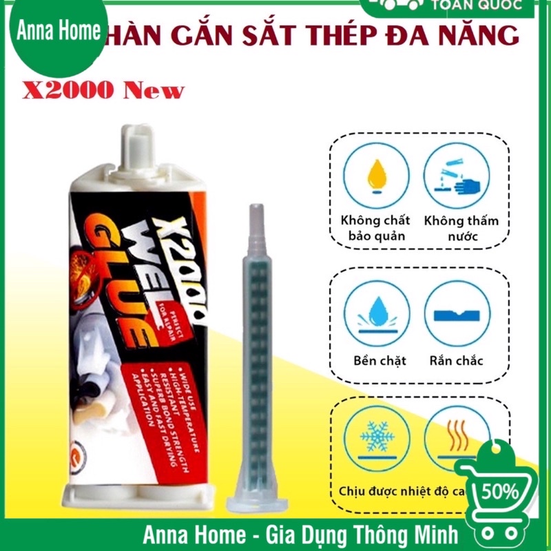 Keo hàn gắn sắt, thép, kim loại X2000 đa năng siêu chắc tiện dụng
