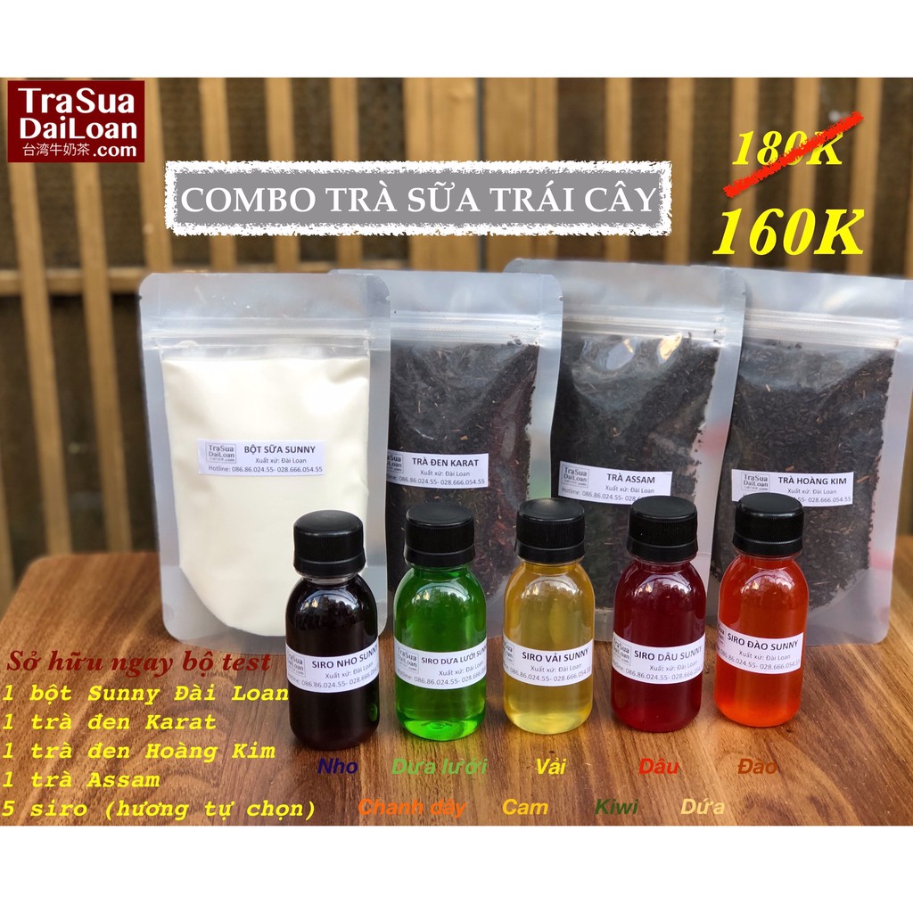 COMBO LÀM TRÀ SỮA TRÁI CÂY