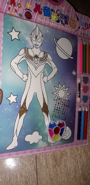 Sét một bộ tô màu trang điểm cho siêu nhân hoặc heo peppa ngựa poly kèm phụ kiện