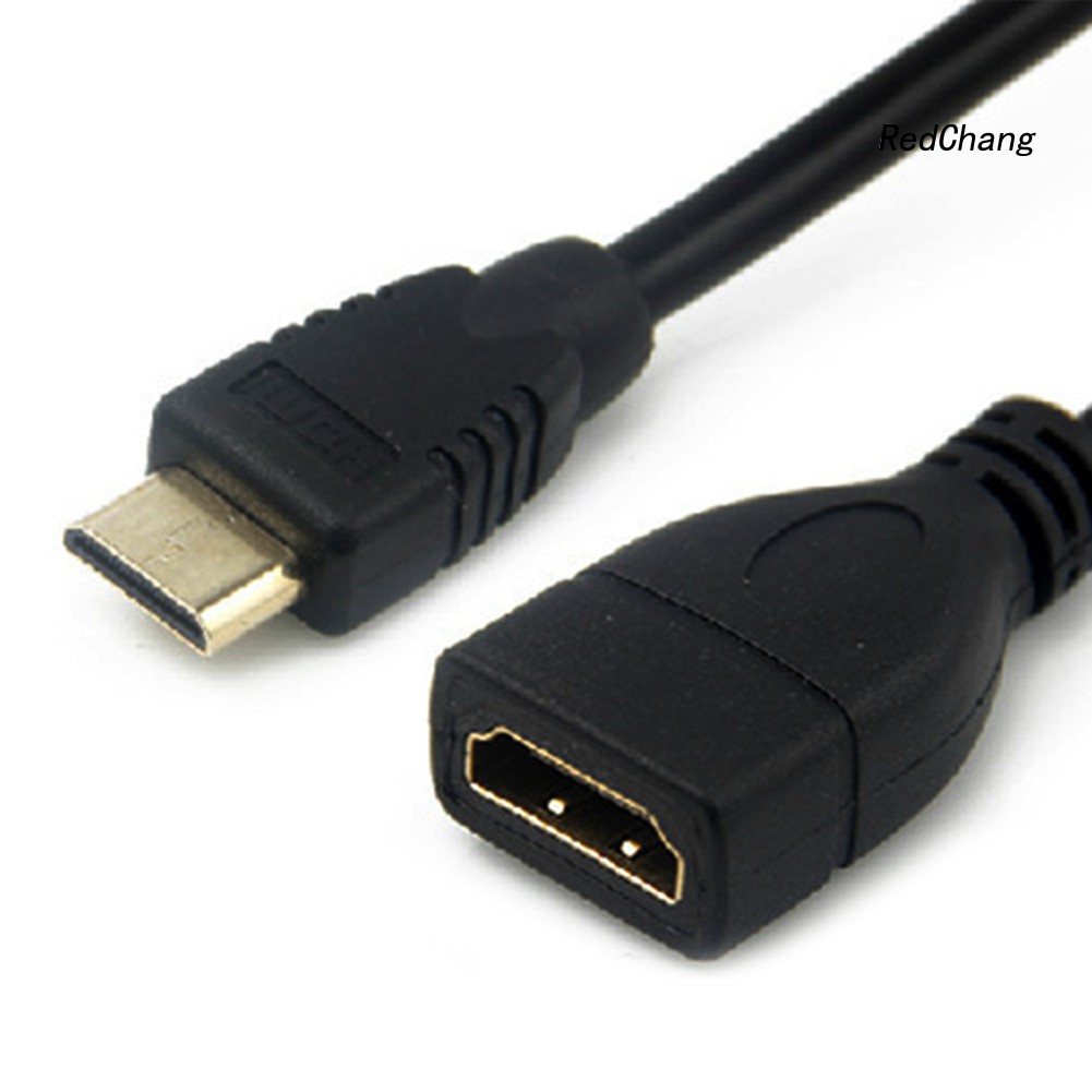 -SPQ- 1.4V Mini HD 1080P HDMI Female to Male Adapter Converter Cable for Projector