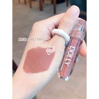 Son kem DOLLY màu cam đỏ (12 màu son xinh tùy chọn)