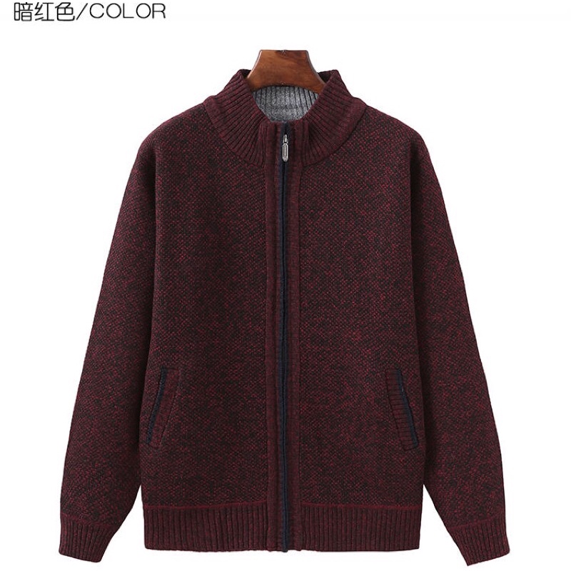 Áo khoác len lót lông siêu dày ấm áp cho người già trung niên