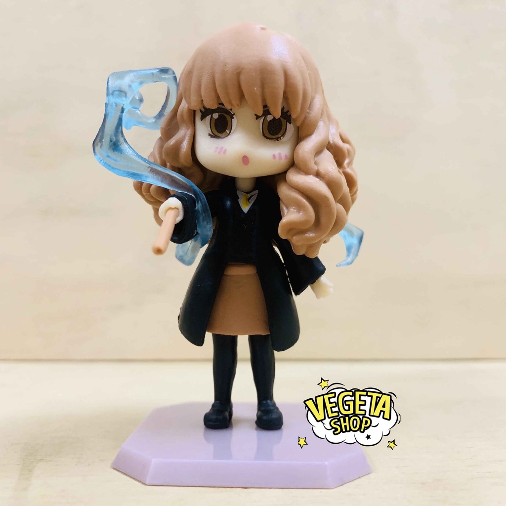 Mô hình Harry Potter - Set Mô hình Hermione Granger Ron Weasley Draco Malfoy Dumbledore cầm đũa thần cưỡi chổi - Cao 9cm