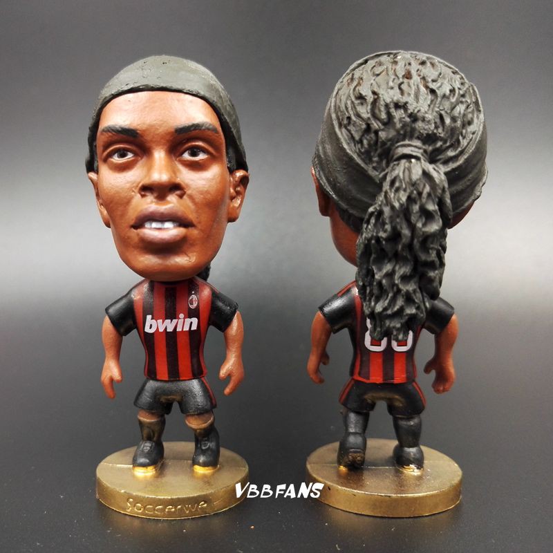 Serie A. Mô Hình Cầu Thủ Bóng Đá Milan Kaka Maldini Inzaghi Ronaldinho Roberto Baggio