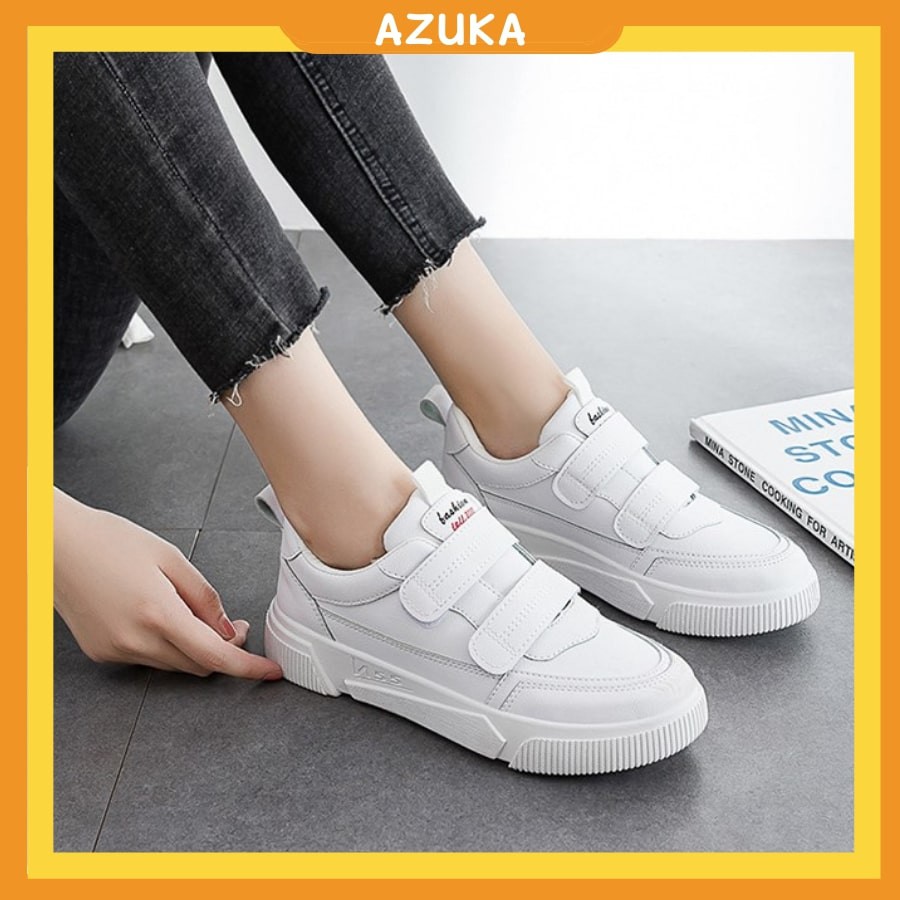 Giày thể thao nữ đế bằng giá rẻ giày sneaker nữ trắng cao cấp hot trend AZUKA - C5