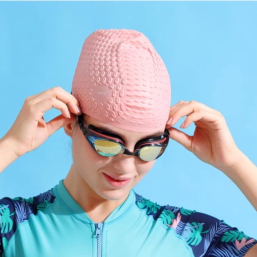WAVE Mũ Bơi Silicone Gợn Sóng Cho Nữ
