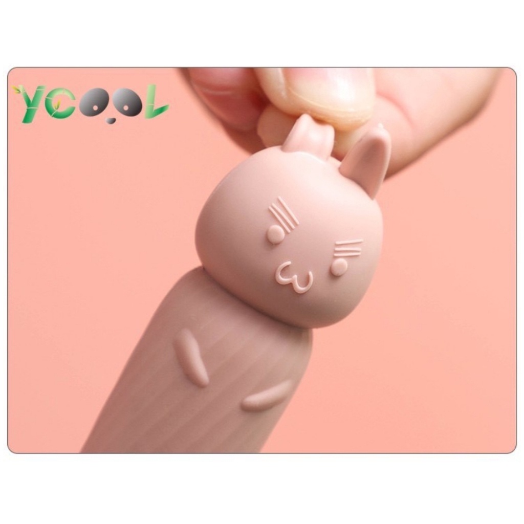 LƯỢC chải tóc tay cầm hình thú mix 2 màu pastel HÀN QUỐC