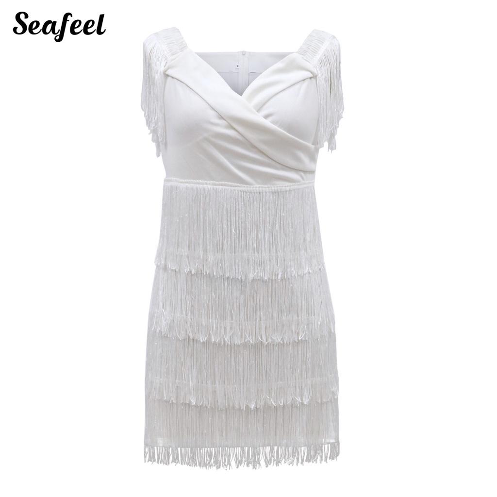 Váy body Phối Tua Rua Chống Mài Mòn Thời Trang Quyến Rũ Cho Nữ