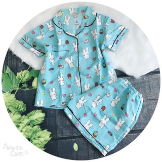 Bộ Pijama Cộc Full Viền