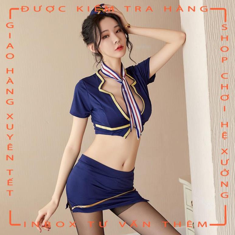Bộ cosplay sexy nữ phi công trang phục nữ tiếp viên hàng không gợi cảm váy ngủ đầm ngủ sexy CP07  - hot tiktok | BigBuy360 - bigbuy360.vn
