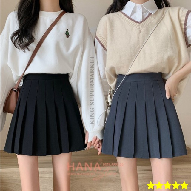 CHÂN VÁY XẾP LY LƯNG CAO CÓ QUẦN MẶC TRONG PHONG CÁCH HÀN QUỐC VẢI TUYẾT MƯA SIÊU XINH | BigBuy360 - bigbuy360.vn