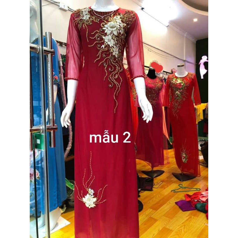 Áo Dài Tặng Mẹ 4 Tà Nhiều Mẫu .kèm quần