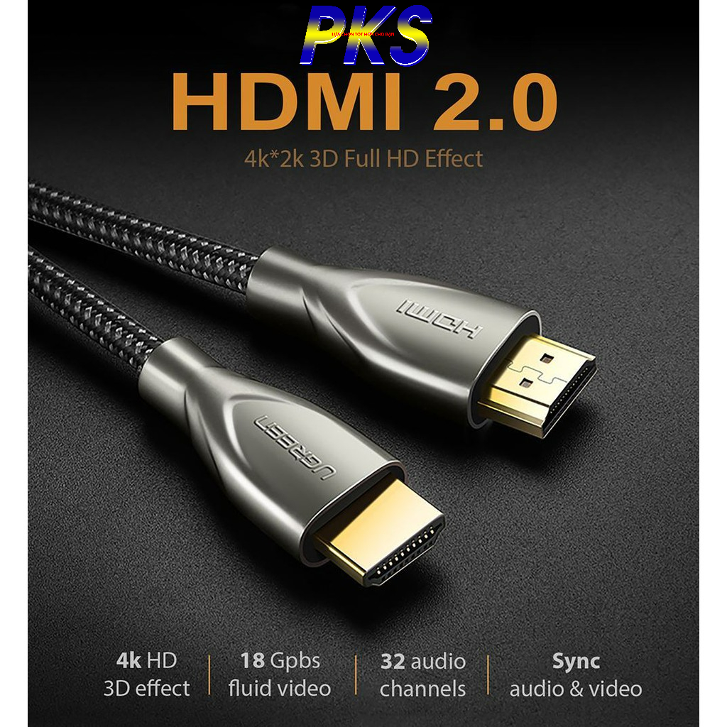 Cáp HDMI 2.0 dài 2M Carbon cao cấp Ugreen 50108