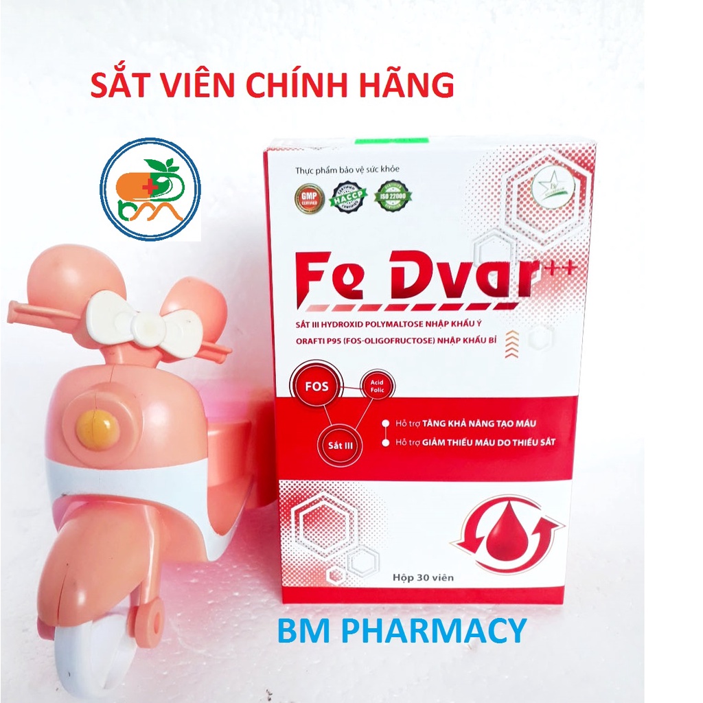 Viên uống bổ sung sắt FE DVAR, hỗ trợ tăng khả năng tạo m.áu, giảm thiếu m.áu do thiếu sắt