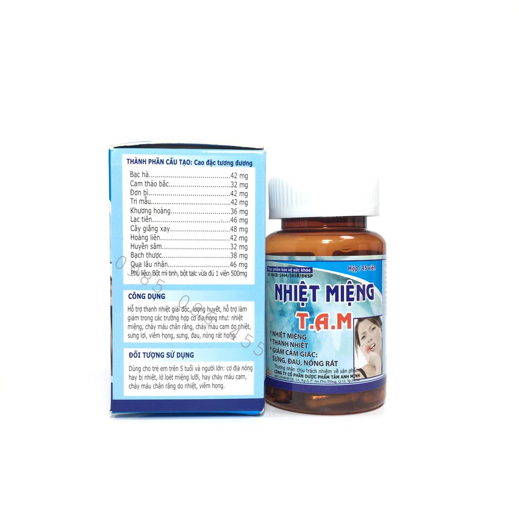 Nhiệt miệng T.A.M - Hỗ trợ nhiệt miệng, thanh nhiệt, giảm cảm giác sưng, đau, nóng rát