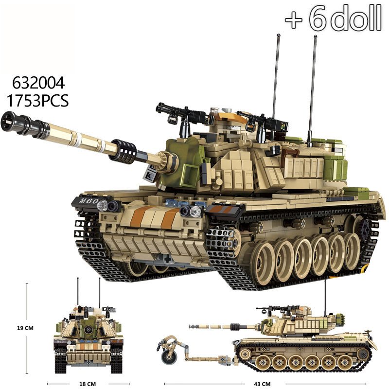 (CÓ SẴN) Lắp ghép Mô hình Tank World M60 Magach 632004 XE TĂNG M60 MAIN BATTE TANK