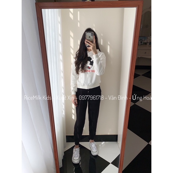 Áo nỉ hoodie xuất dư xịn cho mẹ và bé 2 màu