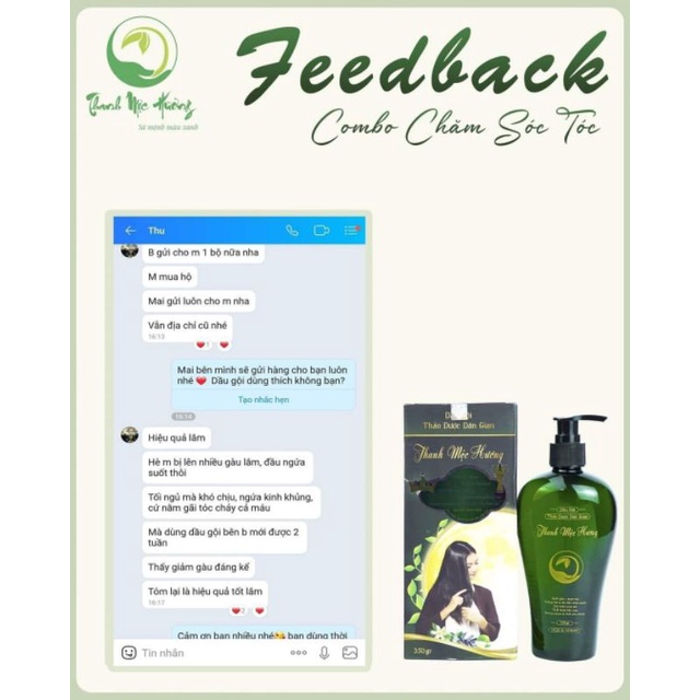 DẦU GỘI THẢO DƯỢC DÂN GIAN THANH MỘC HƯƠNG SẠCH GÀU MƯỢT TÓC NHANH MỌC TÓC 350ml