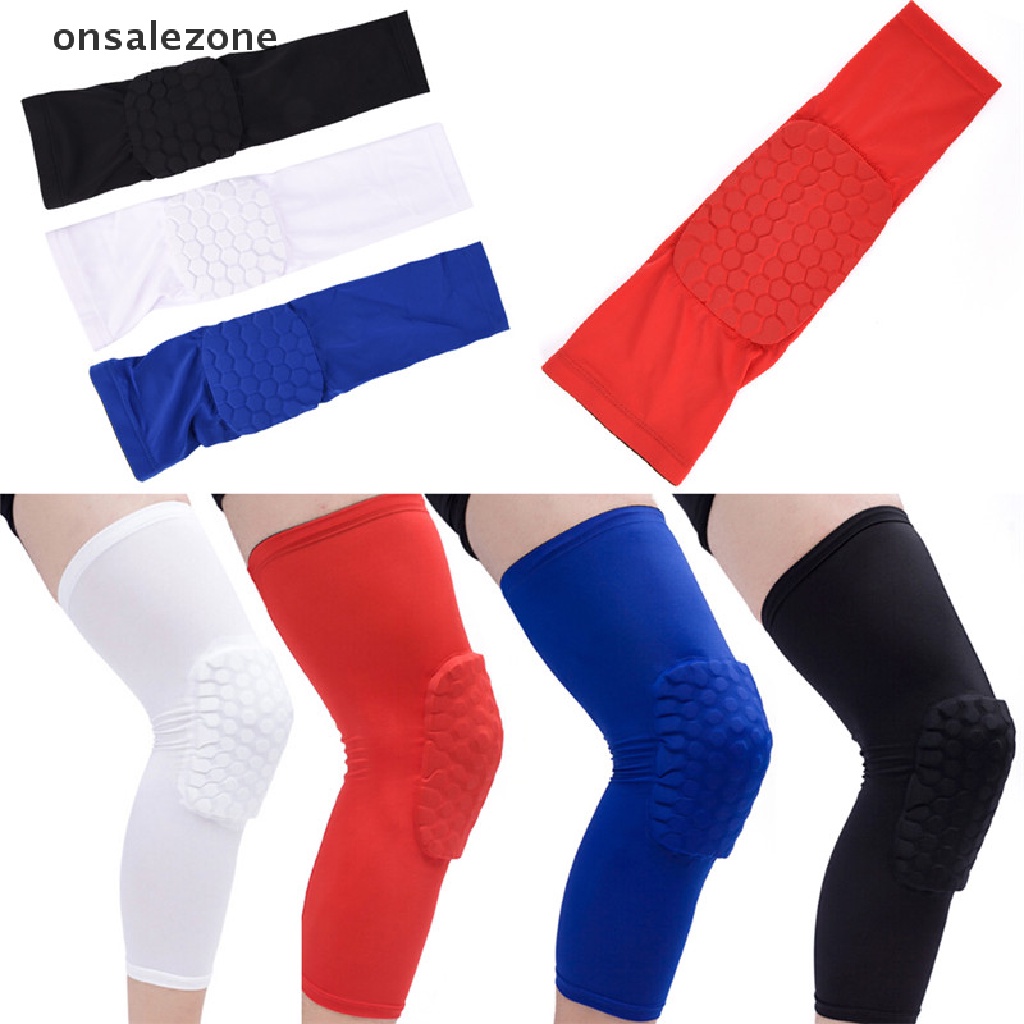 Onsalezone Honeycomb Pad Crashproof Antislip Basketball Leg Knee Long Sleeve Protector Gear TYR