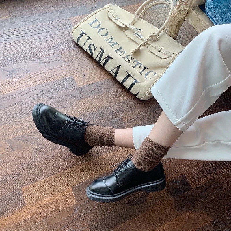 [Mã FATHANG5 giảm 10K đơn 50K] Giày oxford nữ da mềm hai màu nâu và đen | BigBuy360 - bigbuy360.vn