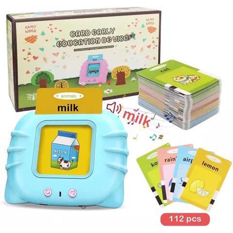 Máy đọc từ vựng song ngữ Anh Việt , Máy đọc thẻ flashcard 112 thẻ 224 từ sạc cổng USB không sóng điện từ