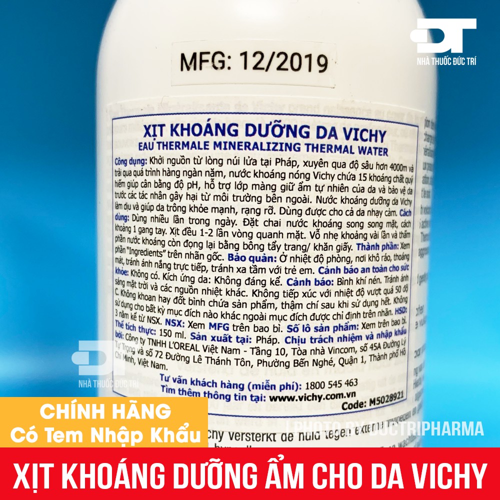 Xịt khoáng dưỡng da Vichy Mineralizing Thermal Water 300ml