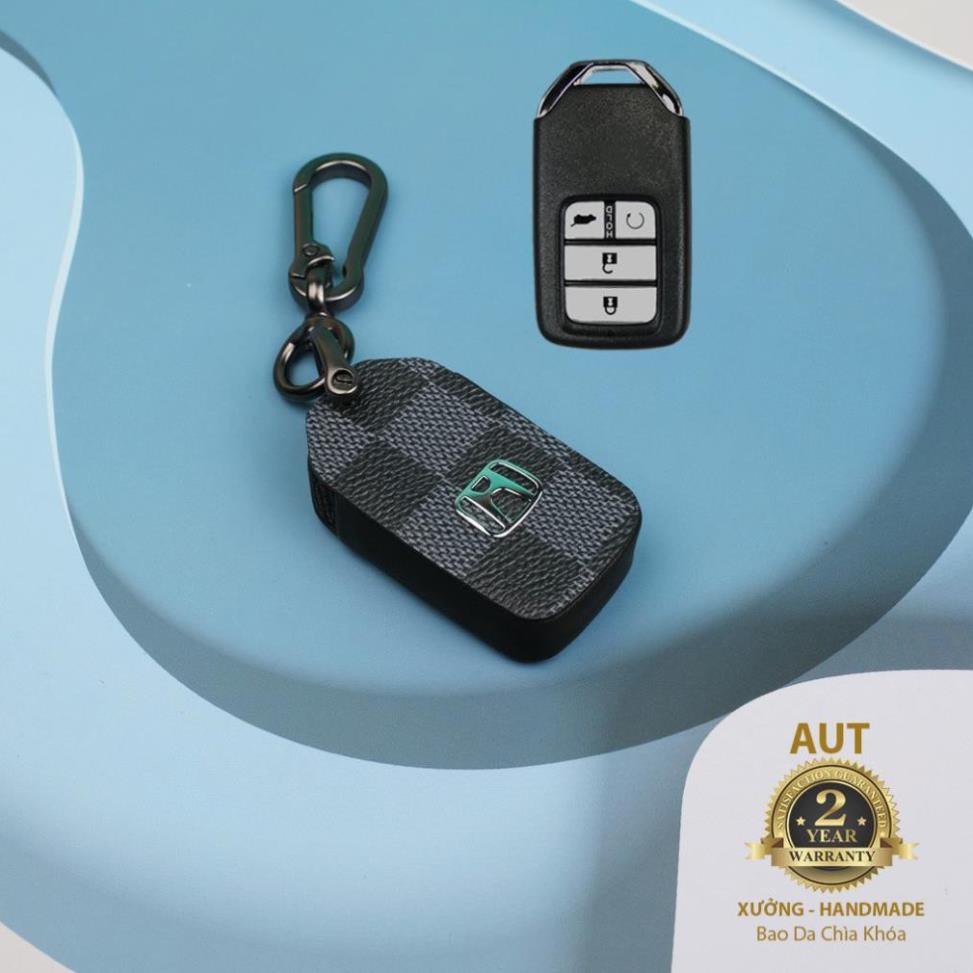 Bao da chìa khóa Smartkey Honda 4 nút ( City, CIVIC, ACCORD, CR-V,HR-V,Odyssey) da Canvas L V xẻ túi