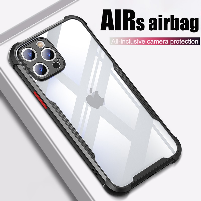 Ốp điện thoại trong suốt viền silicon có túi khí chống sốc cho iPhone 12 11 12 Mini Pro Max XS SE 2020 7 8 Plus | BigBuy360 - bigbuy360.vn