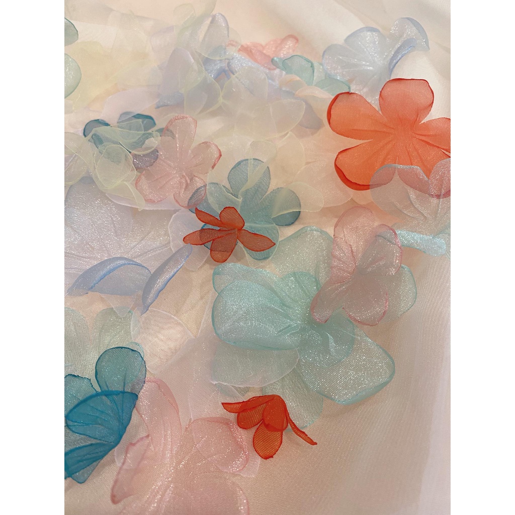 ⚡HOT⚡Cánh hoa voan ép cong chất liệu voan kính mỏng nhẹ đẹp thích hợp sử dụng làm hoa, lên phụ kiện tóc, phụ kiện may