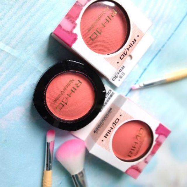 Phấn má hồng Rihao màu cam sữa kèm cọ | BigBuy360 - bigbuy360.vn