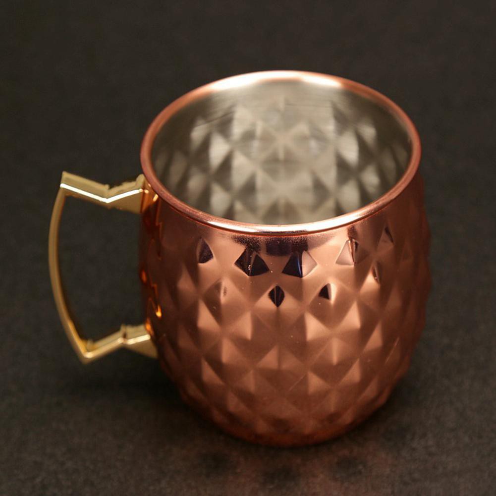 1 Piece 550ml Perfect Hammered Moscow Mule Mug Drum- Copper Plated Beer Cup Coffee Cup Stainless