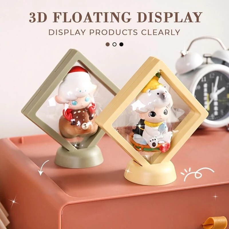 Hộp Nhựa PE Trong Suốt Sáng Tạo 3D Dùng Trưng Bày Trang Sức Có Đế Đỡ Vòng Cổ