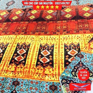 Vải lụa Mango họa tiết thổ cẩm-Chuyên may áo dài-Chất vải mát mịn mang vẻ đẹp hiện đại & thời thượng, chỉ 215k/bộ