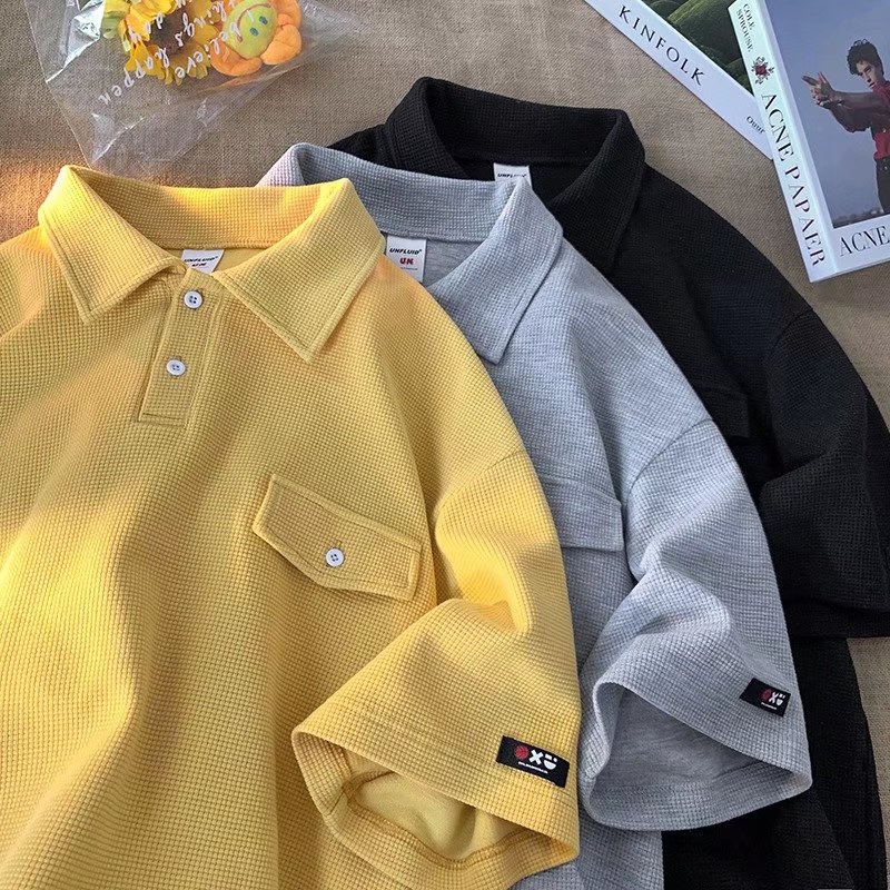 áO Thun Polo Tay NgắN BằNg Cotton ThờI Trang Cổ đIểN DàNh Nam Unisex ThờI Trang ÁO Thun Nam Có Cổ ÁO Thun Có Cổ Nữ BôNg Phong CáCh HàN QuốC áO Thun Nam Form RộNg Có Cổ