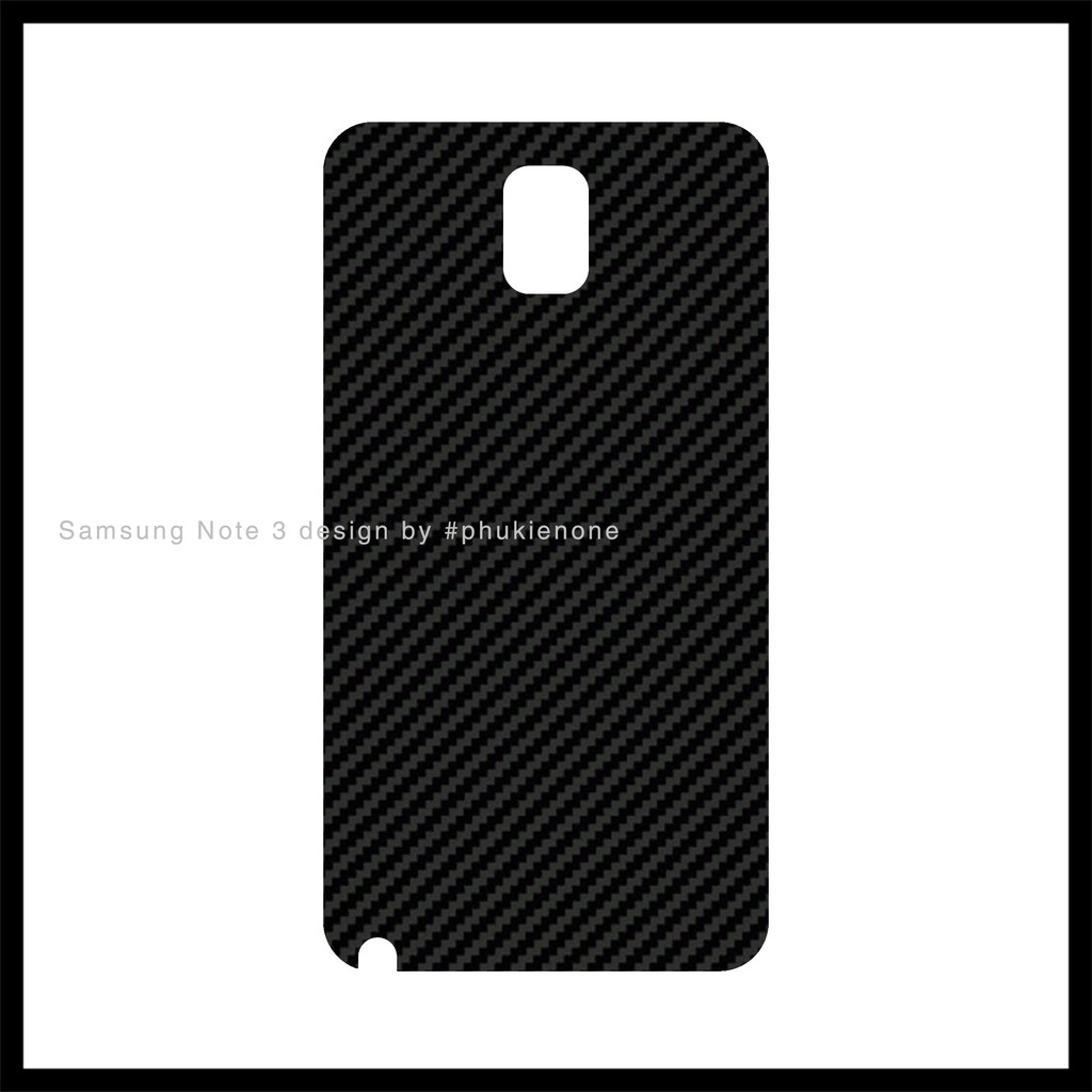 Decal dán lưng Samsung note 3 carbon đen