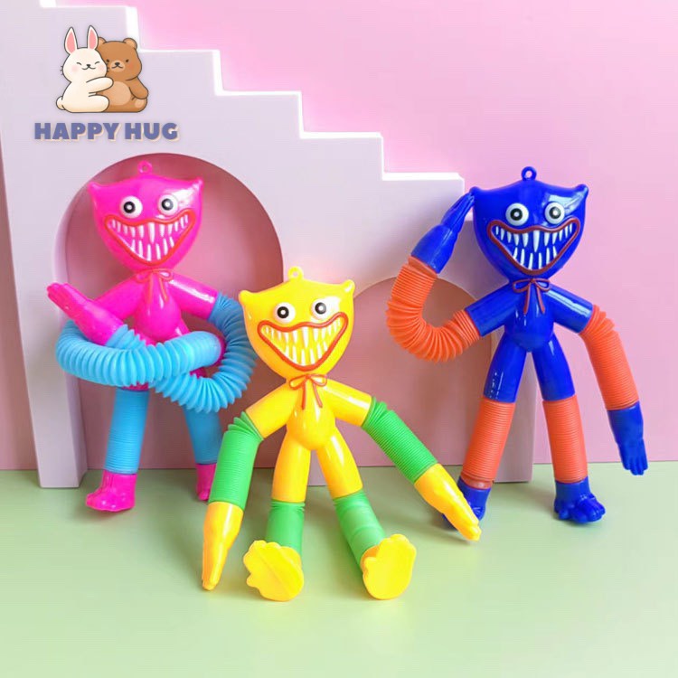Đồ chơi trẻ em Huggy Wuggy Lò Xo có đèn vui nhộn, nhân vật game Poppy Playtime - Happy Hug