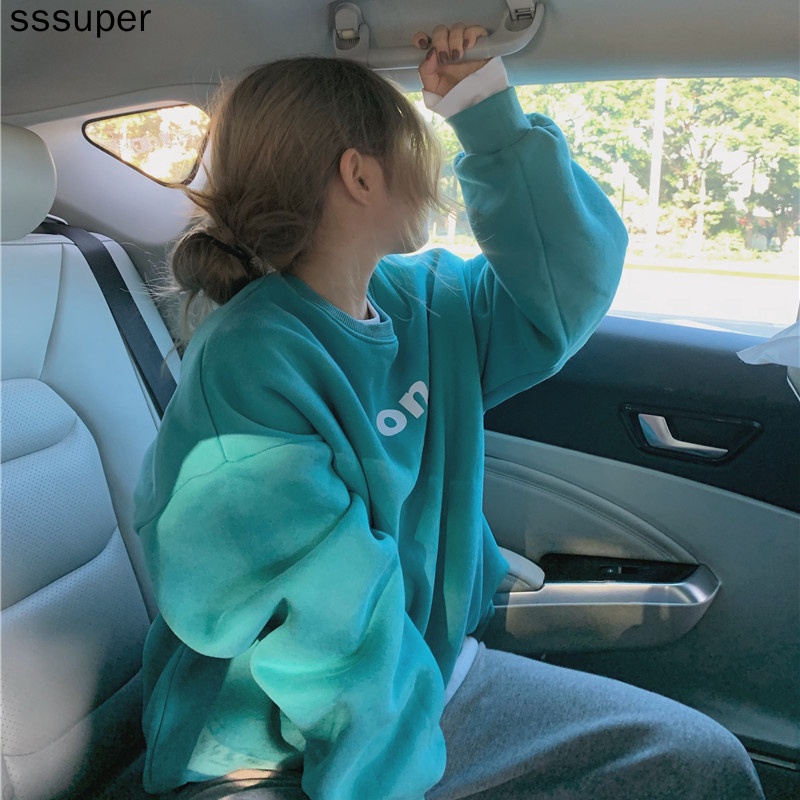 Áo Sweater Cổ Tròn Lót Nhung Thời Trang Xuân Thu