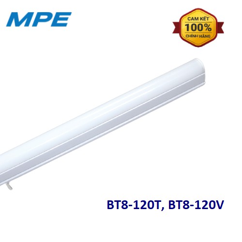 Bộ Máng Đèn LED Siêu Mỏng MPE BT8 120cm, Trắng/Vàng, 20W, Lắp Trần