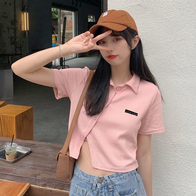 Áo thun Áo polo NgắN Tay MàU HồNg Xinh XắN Cho Nữ JL-TX-229