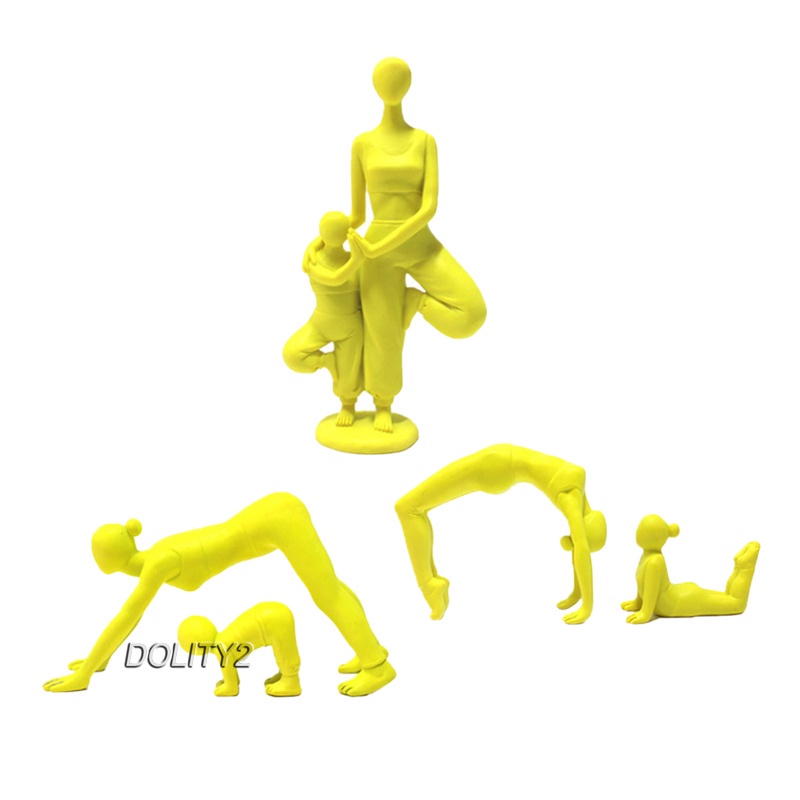5Pcs Resin Yoga Figurine Sculpture Statue Bedroom Desktop Cabinet Decoration